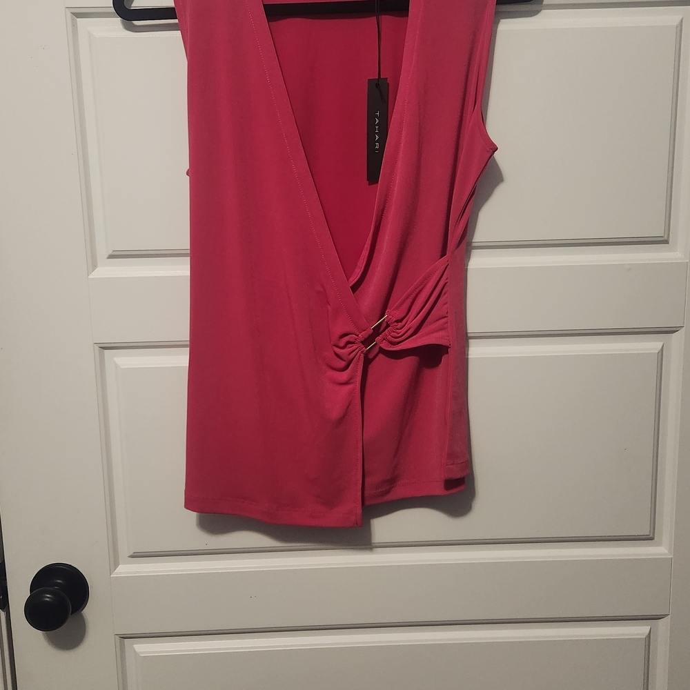 Tahari Deep Pink Sleeveless Blouse